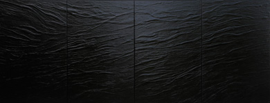  Westmännerinseln 04.05.09, 2009, Acryl auf Leinwand, 240 x 620 cm, 4-teilig