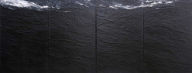 Westmännerinseln 02/18.06.08, 2008, Acryl auf Leinwand, 240 x 620 cm, 4-teilig