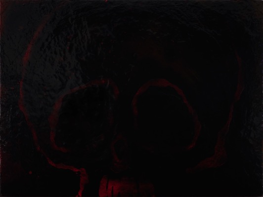 Vulkan 25/2021, Acryl auf Fotografie auf LupuBond, 90 x 120 cm