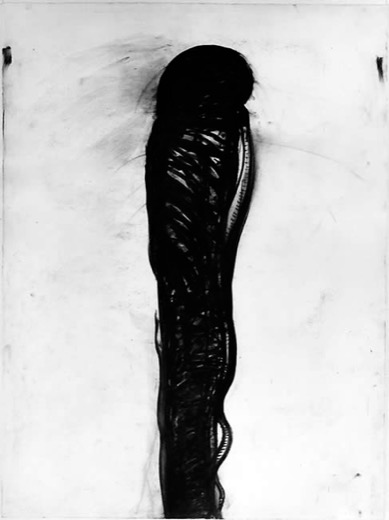 Kreuzweg I 1977-1979, N.K.H. Bayreuth, 8.2.78, Kohlezeichnung, 105 x 75 cm