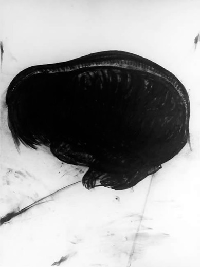 Kreuzweg I 1977-1979, N.K.H. Bayreuth, 11.1.78, Kohlezeichnung, 105 x 75 cm