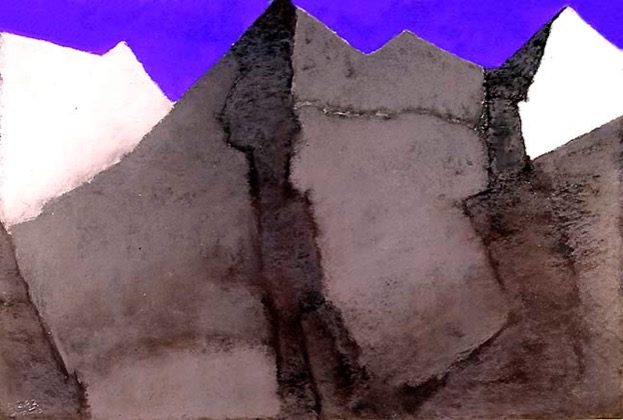 Berge 5.2.97 (aus Pastell-Wand: Bergfrühling), 1997, Pastell, 80 x 120 cm